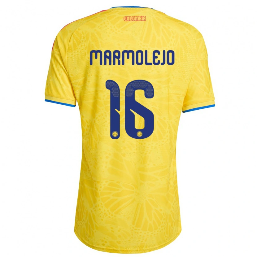 Danxen Mujer Camiseta Colombia Samir Marmolejo #16 Amarillo Azul Rojo 1ª Equipación 26-28 La Camisa México