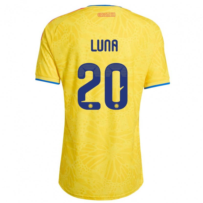 Danxen Mujer Camiseta Colombia Daniel Luna #20 Amarillo Azul Rojo 1ª Equipación 26-28 La Camisa México