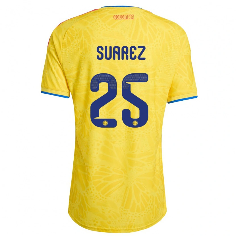 Danxen Mujer Camiseta Colombia Luis Suárez #25 Amarillo Azul Rojo 1ª Equipación 26-28 La Camisa México