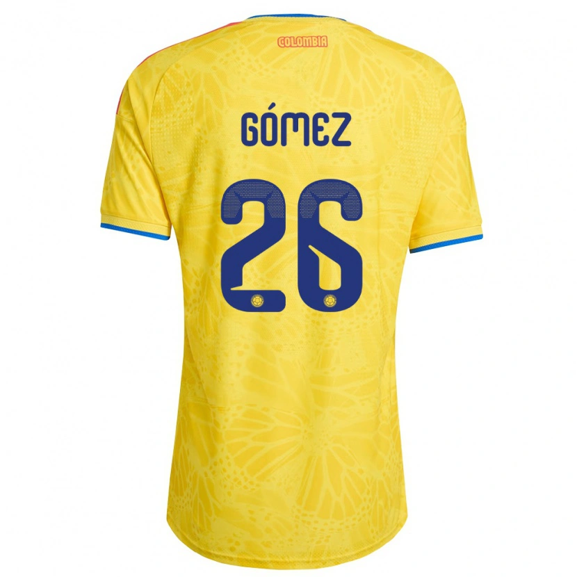 Danxen Mujer Camiseta Colombia Andrés Gómez #26 Amarillo Azul Rojo 1ª Equipación 26-28 La Camisa México