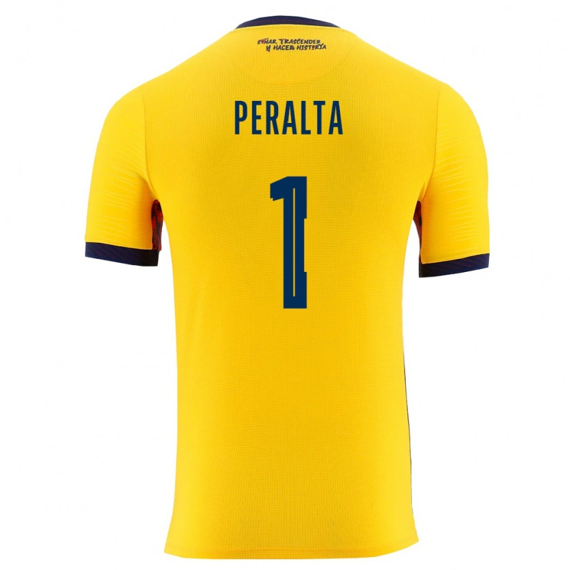 Danxen Mujer Camiseta Ecuador Miguel Peralta #1 Amarillo Marino 1ª Equipación 26-28 La Camisa México