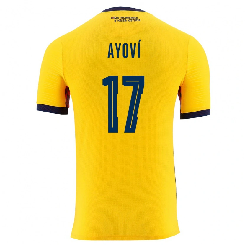 Danxen Mujer Camiseta Ecuador Junior Ayoví #17 Amarillo Marino 1ª Equipación 26-28 La Camisa México