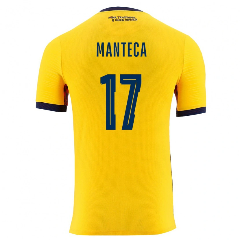 Danxen Mujer Camiseta Ecuador Demcy Manteca #17 Amarillo Marino 1ª Equipación 26-28 La Camisa México