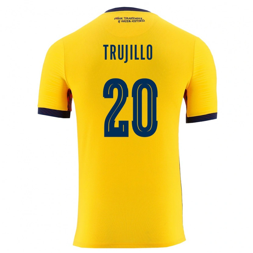 Danxen Mujer Camiseta Ecuador Isabel Trujillo #20 Amarillo Marino 1ª Equipación 26-28 La Camisa México
