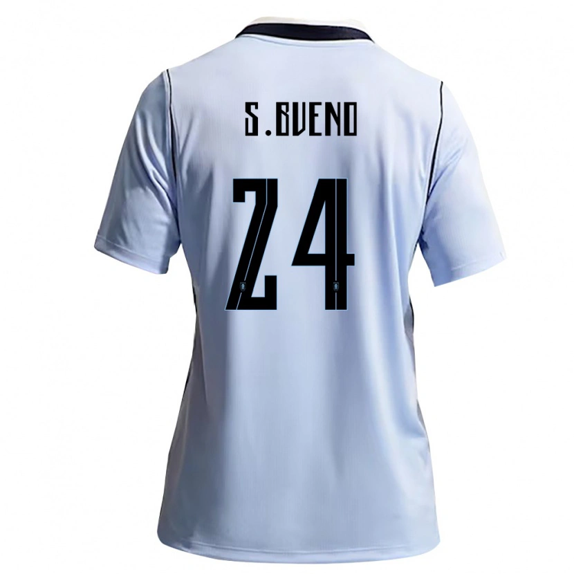 Danxen Mujer Camiseta Uruguay Santiago Bueno #24 Azul Cielo Blanco 1ª Equipación 26-28 La Camisa México