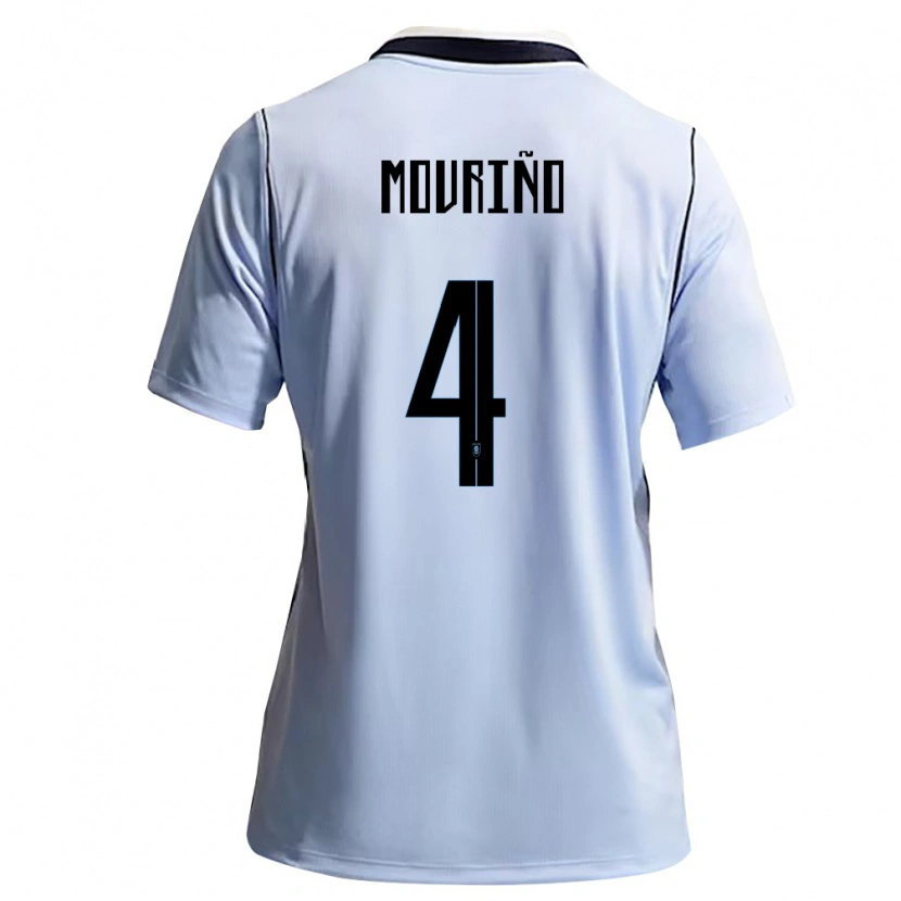 Danxen Mujer Camiseta Uruguay Santiago Mouriño #4 Azul Cielo Blanco 1ª Equipación 26-28 La Camisa México