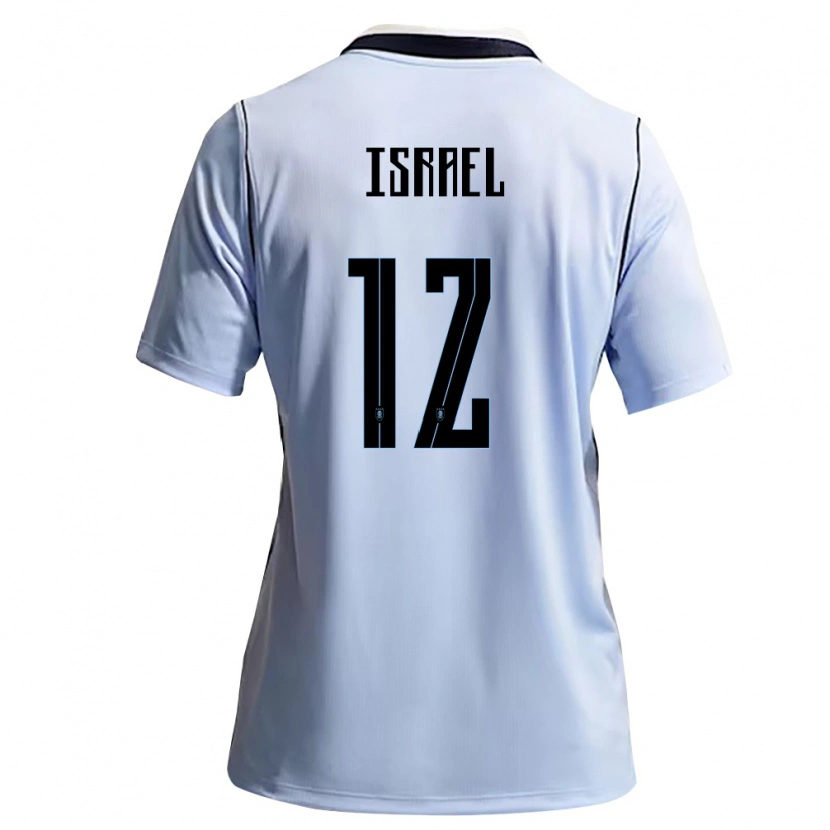 Danxen Mujer Camiseta Uruguay Franco Israel #12 Azul Cielo Blanco 1ª Equipación 26-28 La Camisa México