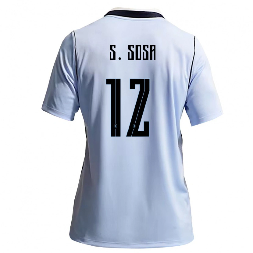 Danxen Mujer Camiseta Uruguay Sebastian Sosa #12 Azul Cielo Blanco 1ª Equipación 26-28 La Camisa México