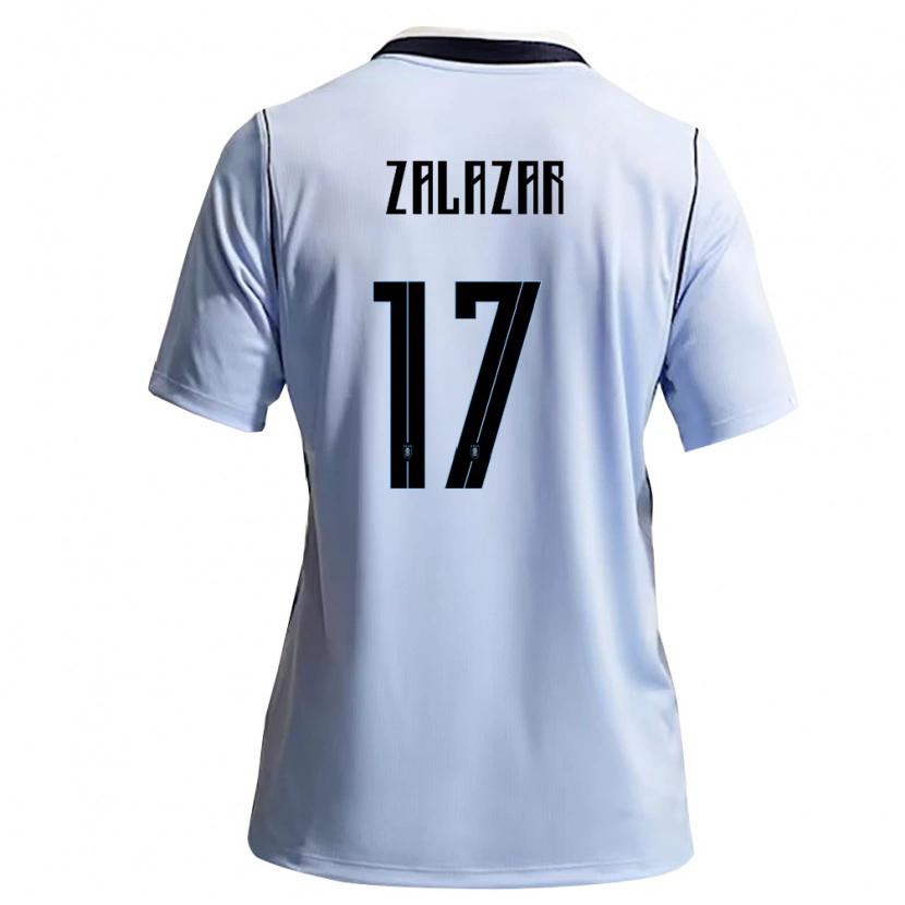 Danxen Mujer Camiseta Uruguay Mauro Zalazar #17 Azul Cielo Blanco 1ª Equipación 26-28 La Camisa México