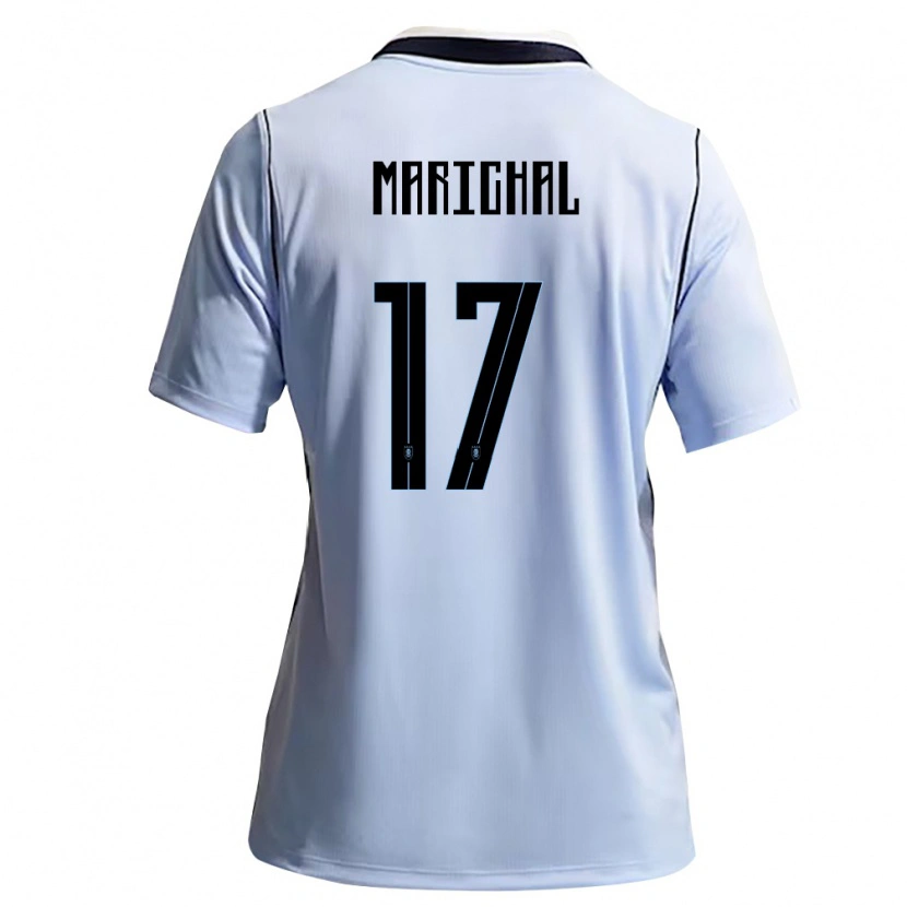 Danxen Mujer Camiseta Uruguay Mauro Marichal #17 Azul Cielo Blanco 1ª Equipación 26-28 La Camisa México