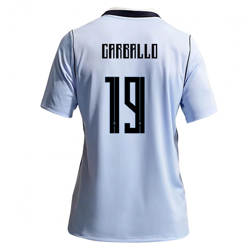 Danxen Mujer Camiseta Uruguay Wendy Carballo #19 Azul Cielo Blanco 1ª Equipación 26-28 La Camisa México