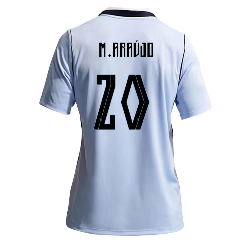 Danxen Mujer Camiseta Uruguay Maxi Araújo #20 Azul Cielo Blanco 1ª Equipación 26-28 La Camisa México