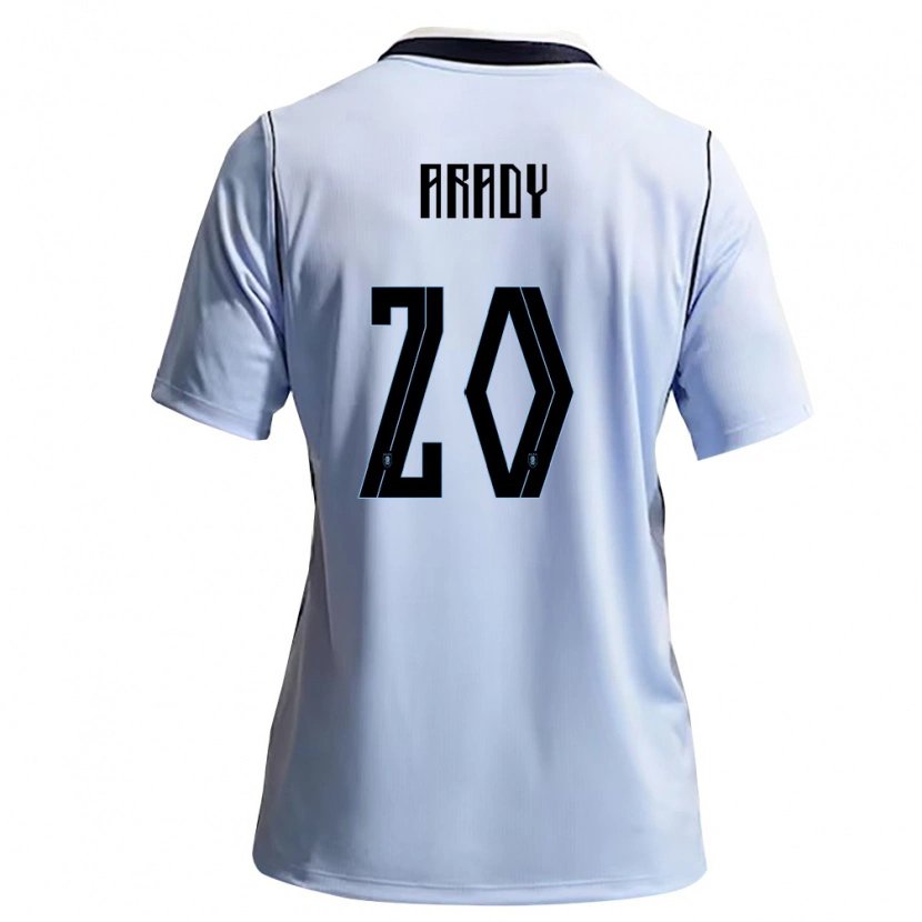 Danxen Mujer Camiseta Uruguay Bruno Arady #20 Azul Cielo Blanco 1ª Equipación 26-28 La Camisa México