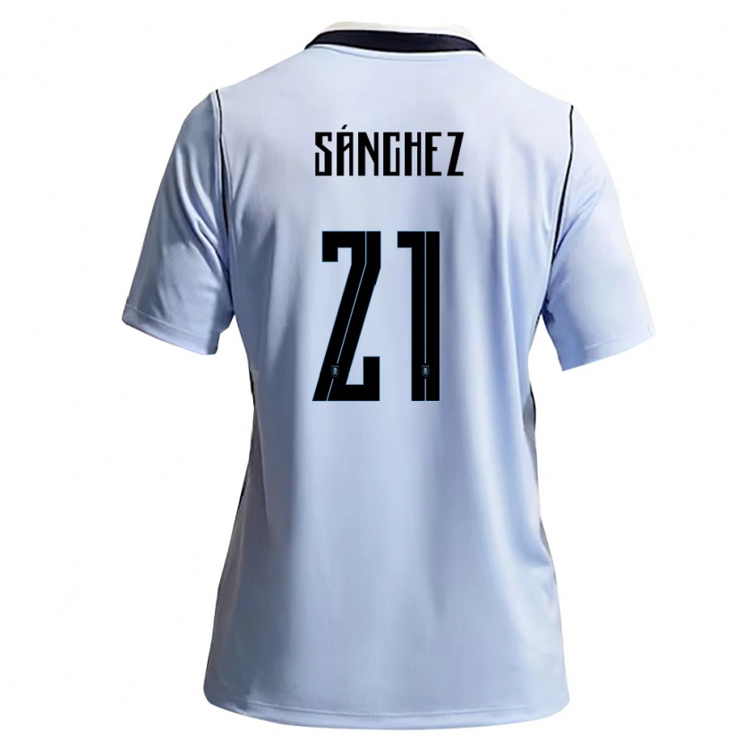 Danxen Mujer Camiseta Uruguay Renzo Sánchez #21 Azul Cielo Blanco 1ª Equipación 26-28 La Camisa México