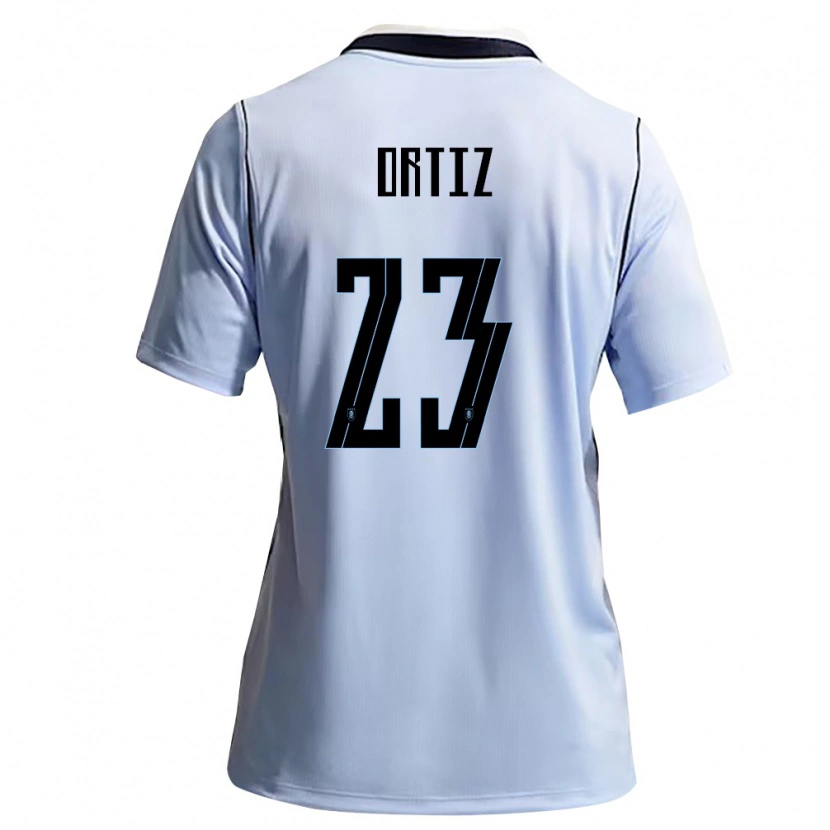 Danxen Mujer Camiseta Uruguay Felipe Ortiz #23 Azul Cielo Blanco 1ª Equipación 26-28 La Camisa México