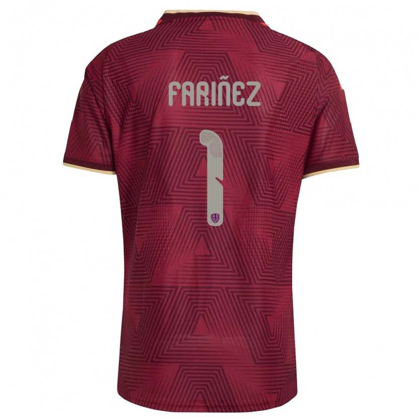 Danxen Mujer Camiseta Venezuela Wuilker Fariñez #1 Borgoña Oro Amarillo 1ª Equipación 26-28 La Camisa México