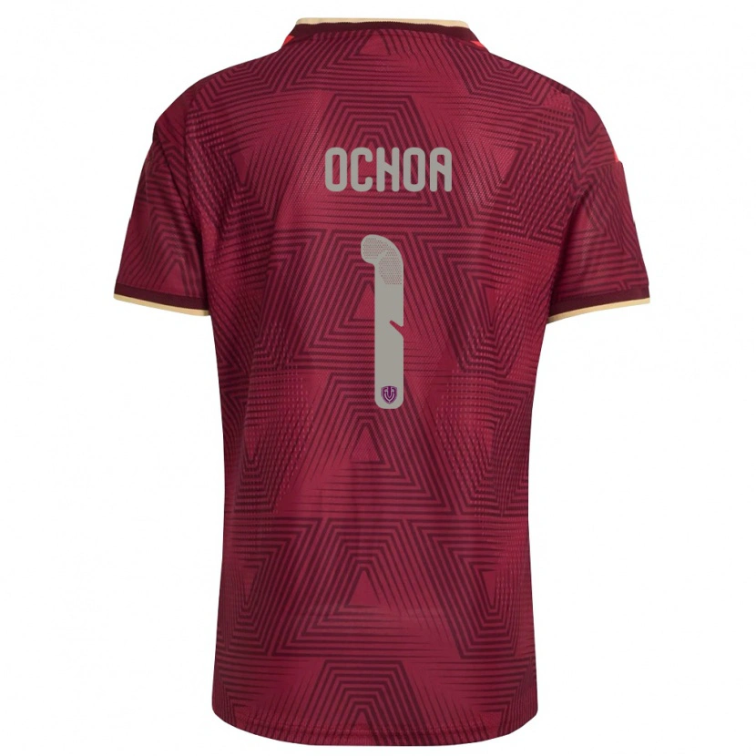 Danxen Mujer Camiseta Venezuela Diego Ochoa #1 Borgoña Oro Amarillo 1ª Equipación 26-28 La Camisa México