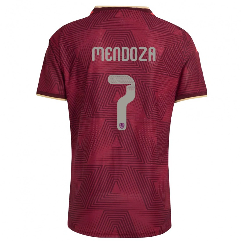 Danxen Mujer Camiseta Venezuela Gleiker Mendoza #7 Borgoña Oro Amarillo 1ª Equipación 26-28 La Camisa México