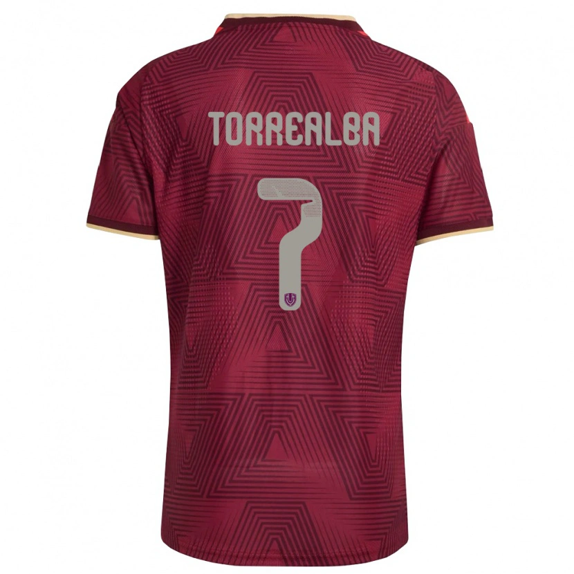 Danxen Mujer Camiseta Venezuela Santos Torrealba #7 Borgoña Oro Amarillo 1ª Equipación 26-28 La Camisa México