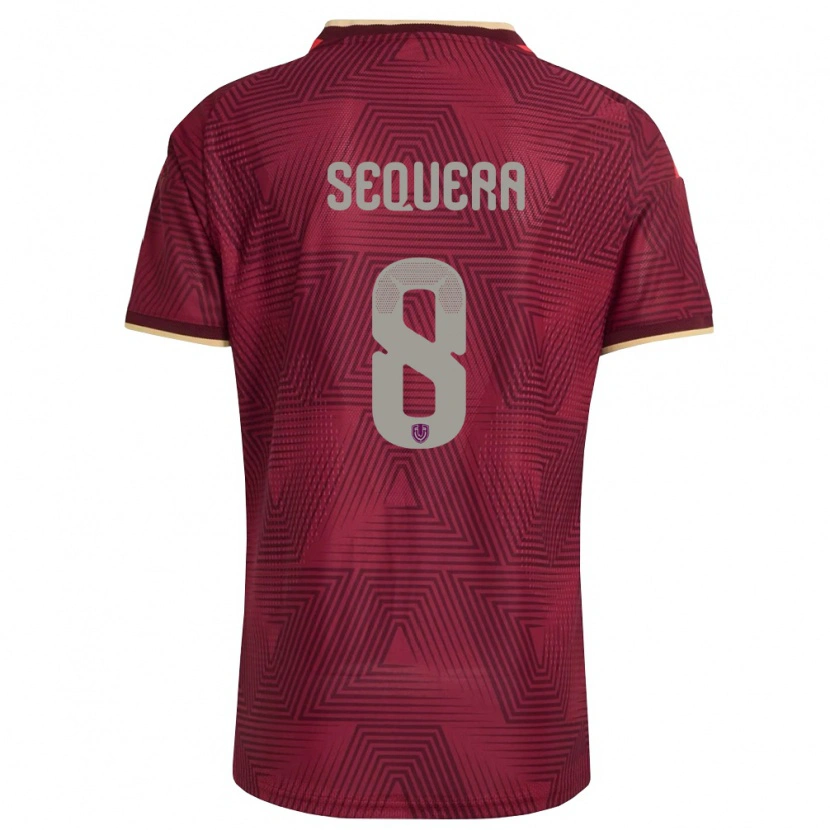 Danxen Mujer Camiseta Venezuela Giovanny Sequera #8 Borgoña Oro Amarillo 1ª Equipación 26-28 La Camisa México