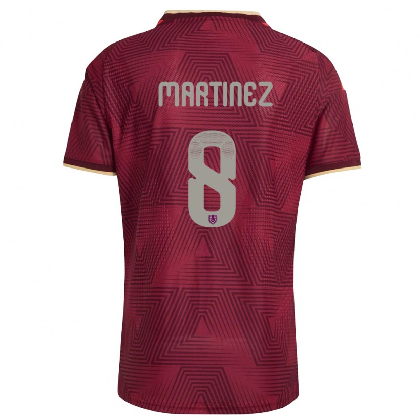 Danxen Mujer Camiseta Venezuela Bárbara Martínez #8 Borgoña Oro Amarillo 1ª Equipación 26-28 La Camisa México
