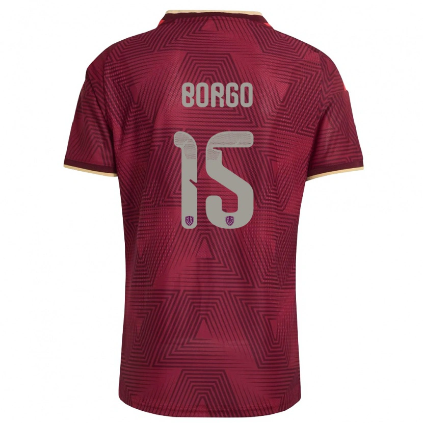 Danxen Mujer Camiseta Venezuela Ángel Borgo #15 Borgoña Oro Amarillo 1ª Equipación 26-28 La Camisa México
