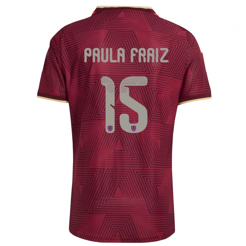 Danxen Mujer Camiseta Venezuela Ana Paula Fraiz #15 Borgoña Oro Amarillo 1ª Equipación 26-28 La Camisa México