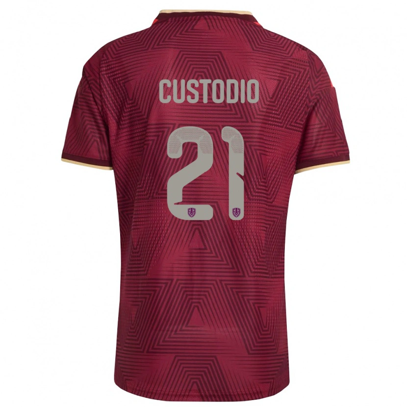 Danxen Mujer Camiseta Venezuela Alex Custodio #21 Borgoña Oro Amarillo 1ª Equipación 26-28 La Camisa México