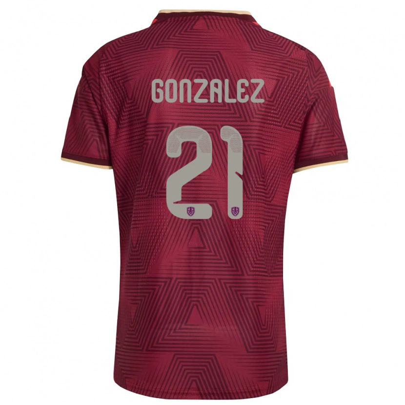 Danxen Mujer Camiseta Venezuela Alexander González #21 Borgoña Oro Amarillo 1ª Equipación 26-28 La Camisa México