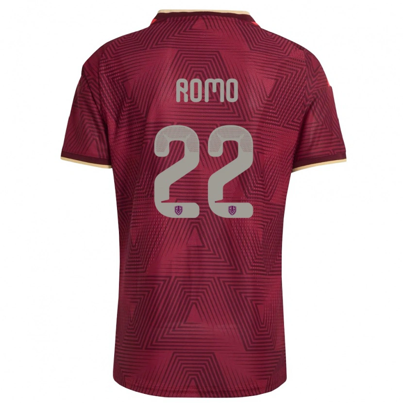 Danxen Mujer Camiseta Venezuela Rafael Romo #22 Borgoña Oro Amarillo 1ª Equipación 26-28 La Camisa México