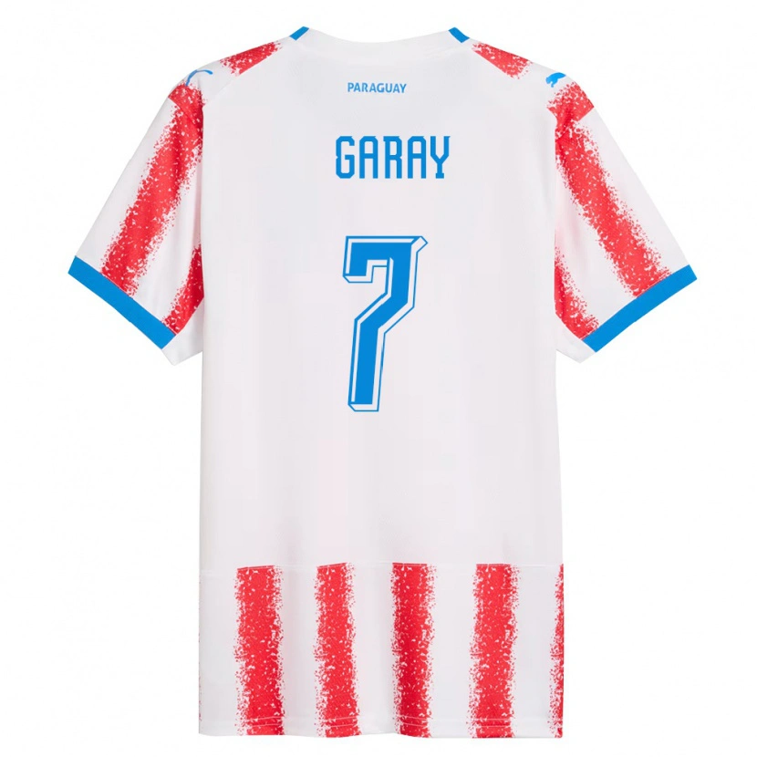 Danxen Mujer Camiseta Paraguay Griselda Garay #7 Blanco Rojo Azul 1ª Equipación 26-28 La Camisa México
