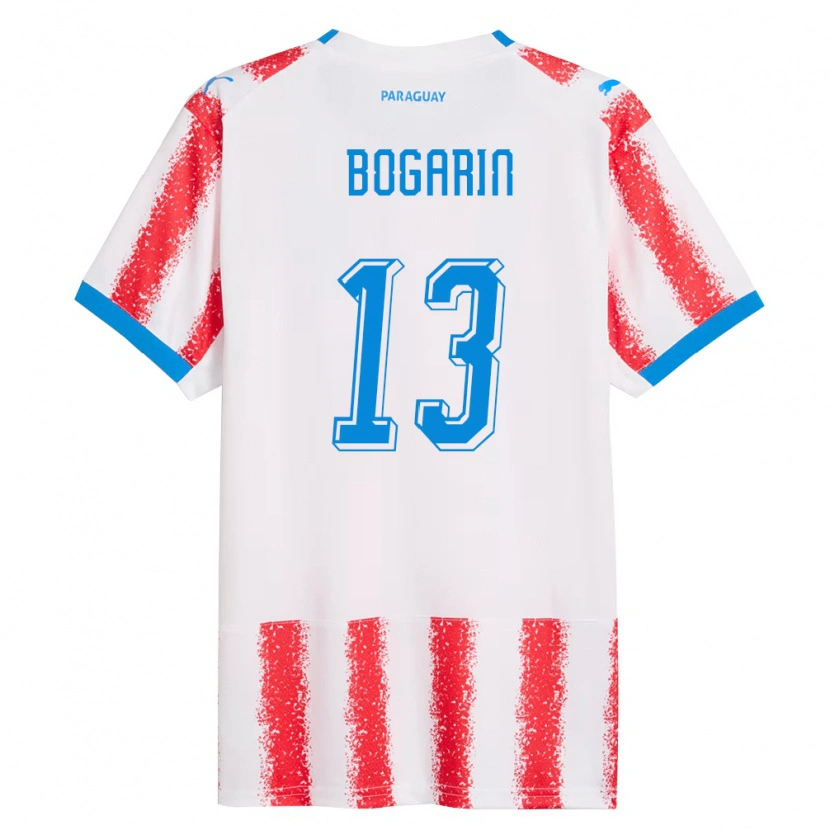 Danxen Mujer Camiseta Paraguay Dahiana Bogarín #13 Blanco Rojo Azul 1ª Equipación 26-28 La Camisa México