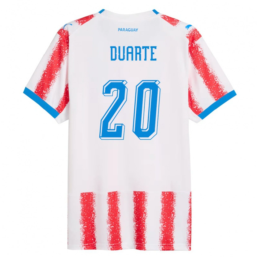 Danxen Mujer Camiseta Paraguay Maximiliano Duarte #20 Blanco Rojo Azul 1ª Equipación 26-28 La Camisa México