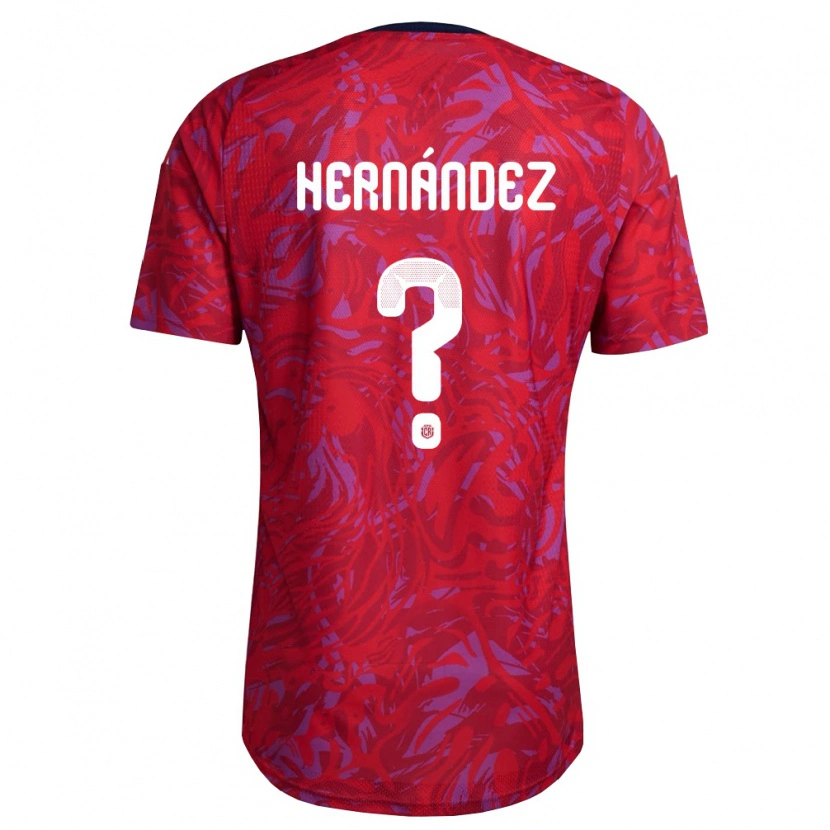 Danxen Mujer Camiseta Costa Rica Sebastián Hernández #0 Rojo Púrpura Marino 1ª Equipación 26-28 La Camisa México