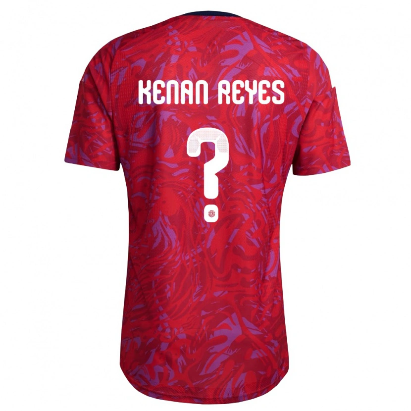 Danxen Mujer Camiseta Costa Rica Kenan Reyes #0 Rojo Púrpura Marino 1ª Equipación 26-28 La Camisa México
