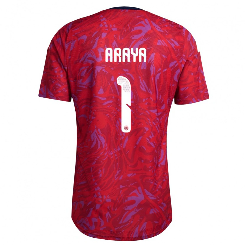 Danxen Mujer Camiseta Costa Rica Fabián Araya #1 Rojo Púrpura Marino 1ª Equipación 26-28 La Camisa México