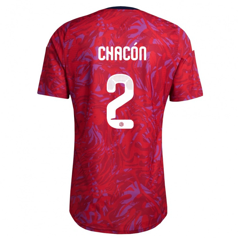Danxen Mujer Camiseta Costa Rica Daniel Chacon #2 Rojo Púrpura Marino 1ª Equipación 26-28 La Camisa México