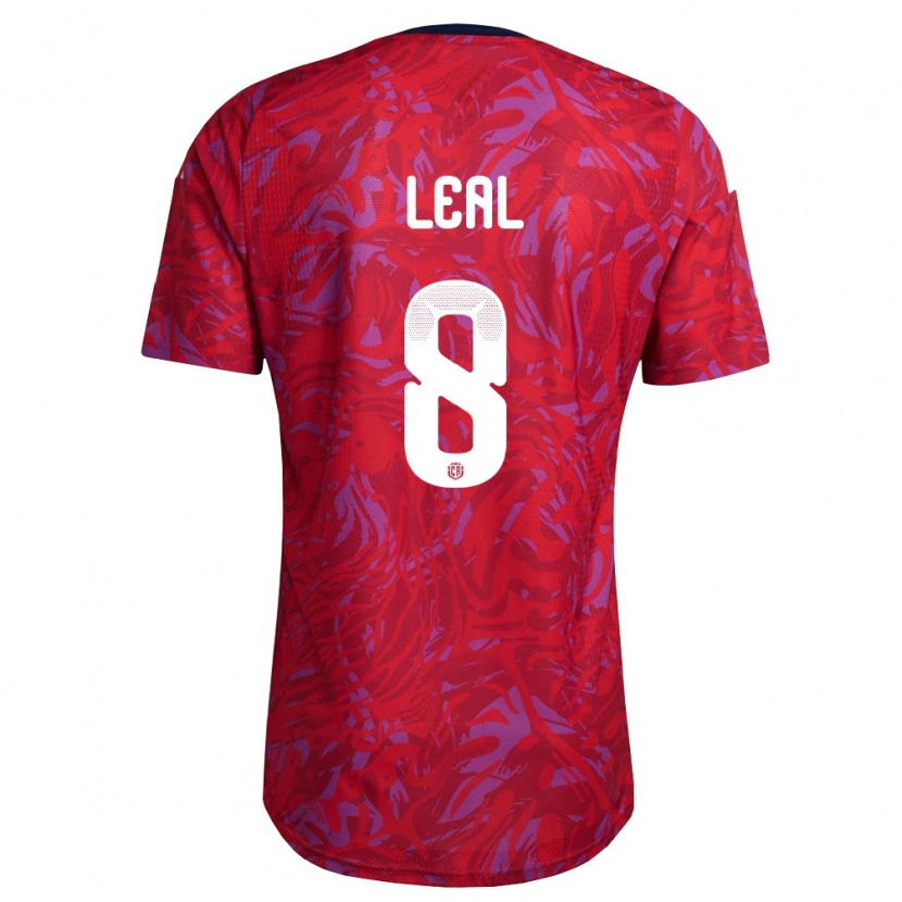 Danxen Mujer Camiseta Costa Rica Randall Leal #8 Rojo Púrpura Marino 1ª Equipación 26-28 La Camisa México