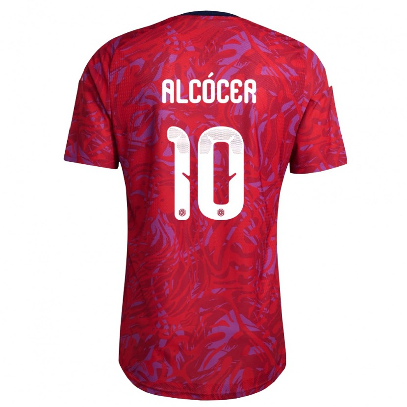 Danxen Mujer Camiseta Costa Rica Josimar Alcócer #10 Rojo Púrpura Marino 1ª Equipación 26-28 La Camisa México