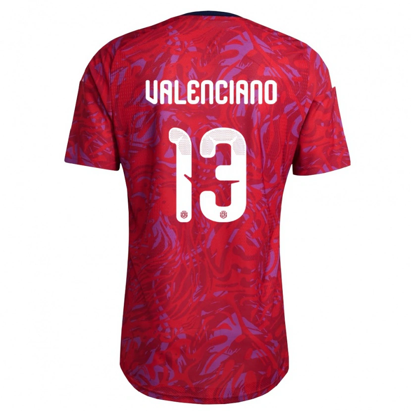 Danxen Mujer Camiseta Costa Rica Emilie Valenciano #13 Rojo Púrpura Marino 1ª Equipación 26-28 La Camisa México