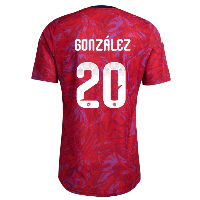 Danxen Mujer Camiseta Costa Rica Julián González #20 Rojo Púrpura Marino 1ª Equipación 26-28 La Camisa México