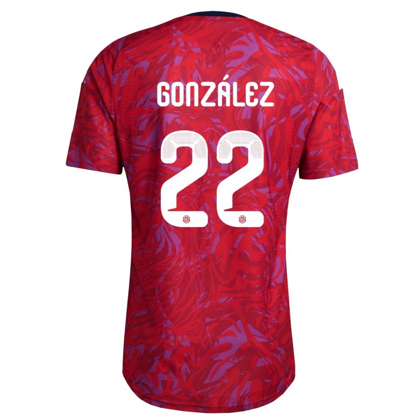 Danxen Mujer Camiseta Costa Rica Kenneth González #22 Rojo Púrpura Marino 1ª Equipación 26-28 La Camisa México
