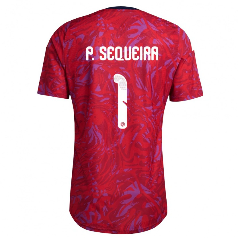 Danxen Mujer Camiseta Costa Rica Patrick Sequeira #1 Rojo Púrpura Marino 1ª Equipación 26-28 La Camisa México