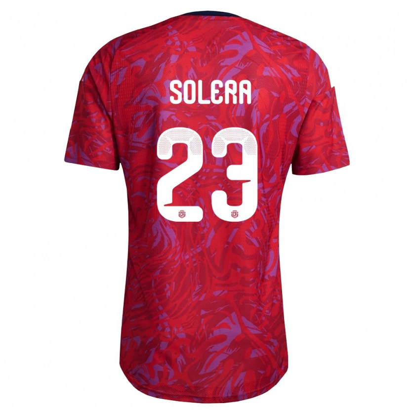Danxen Mujer Camiseta Costa Rica Daniela Solera #23 Rojo Púrpura Marino 1ª Equipación 26-28 La Camisa México