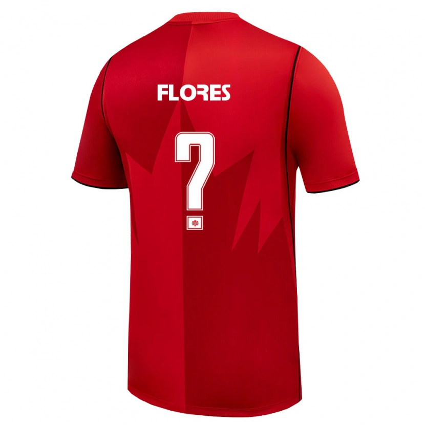 Danxen Mujer Camiseta Canadá Marcelo Flores #0 Rojo Blanco 1ª Equipación 26-28 La Camisa México