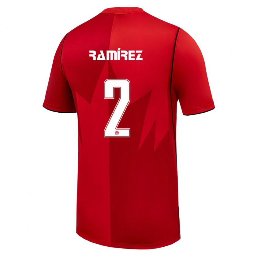 Danxen Mujer Camiseta Canadá Luis Ramírez #2 Rojo Blanco 1ª Equipación 26-28 La Camisa México