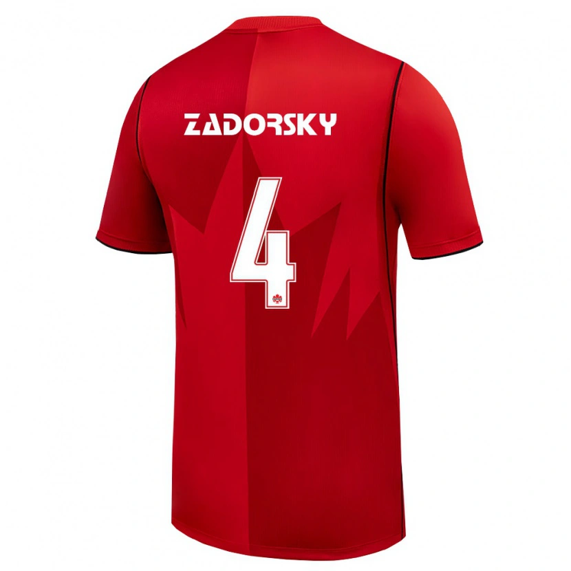 Danxen Mujer Camiseta Canadá Shelina Zadorsky #4 Rojo Blanco 1ª Equipación 26-28 La Camisa México