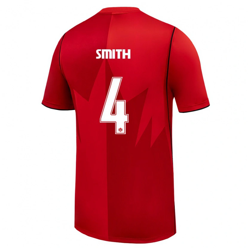 Danxen Mujer Camiseta Canadá Justin Smith #4 Rojo Blanco 1ª Equipación 26-28 La Camisa México