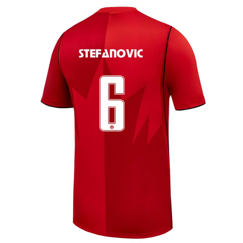 Danxen Mujer Camiseta Canadá Lazar Stefanovic #6 Rojo Blanco 1ª Equipación 26-28 La Camisa México