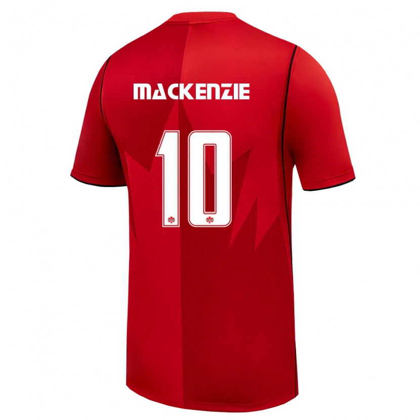 Danxen Mujer Camiseta Canadá Liam Mackenzie #10 Rojo Blanco 1ª Equipación 26-28 La Camisa México